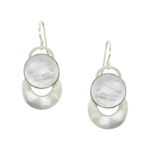Mother of Pearl Disc with Rings Earring