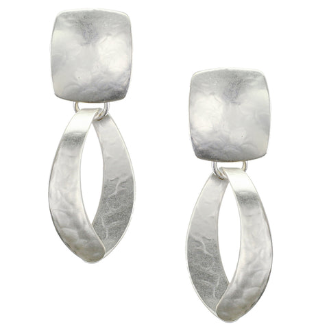 Rounded Rectangle with Wide Loop Earring