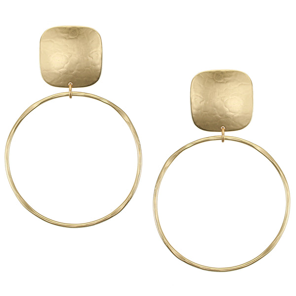 Rounded Square with Large Ring Earring