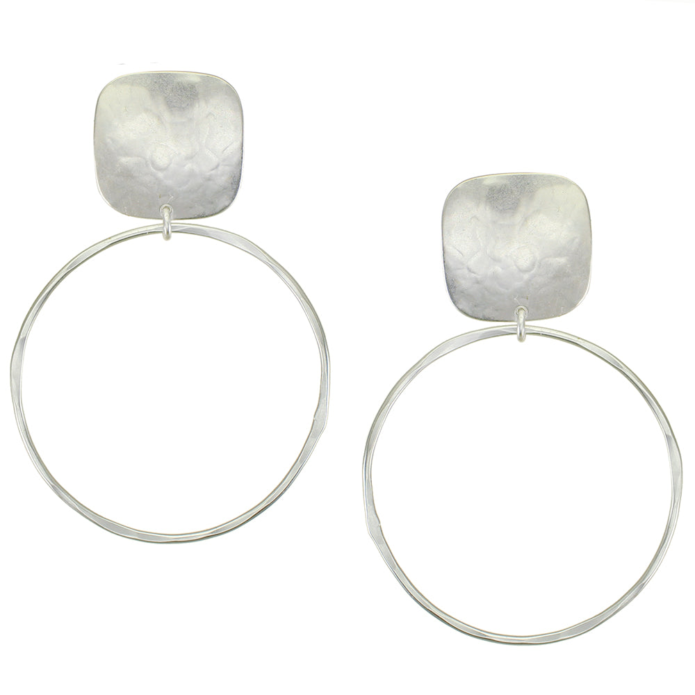 Rounded Square with Large Ring Earring