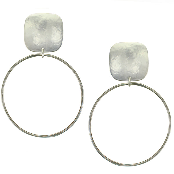 Rounded Square with Large Ring Earring