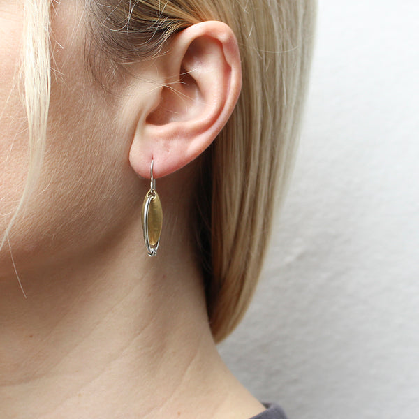 Rounded Leaf with Ring and Bead Earring