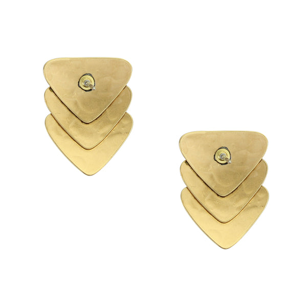 Small Layered Triangles Clip or Post Earring