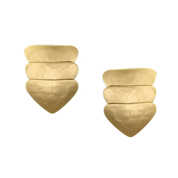 Small Layered Triangles Clip or Post Earring