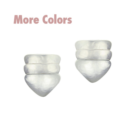 Small Layered Triangles Clip or Post Earring