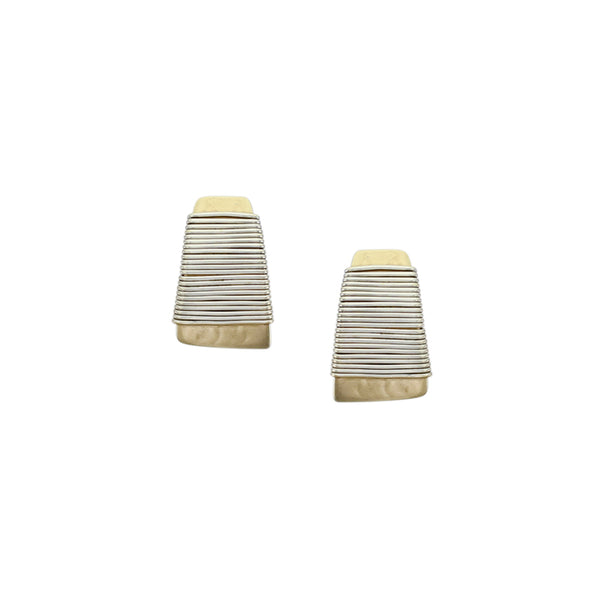 Small Wire Wrapped Taper Clip or Post Earring