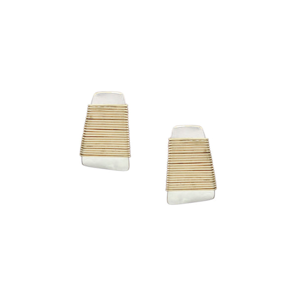 Small Wire Wrapped Taper Clip or Post Earring