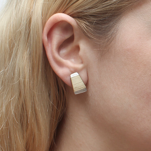Small Wire Wrapped Taper Clip or Post Earring