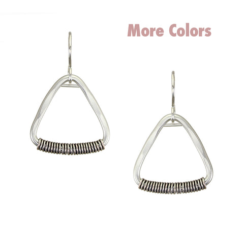 Wire Wrapped Rounded Triangle Ring Wire Earring