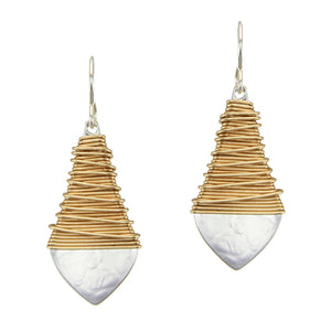 Long Teardrop with Heavy Wire Wrapping Wire Earring