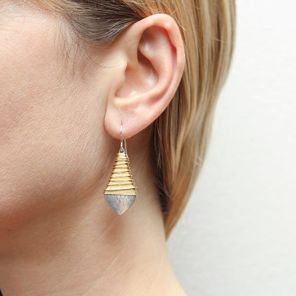 Long Teardrop with Heavy Wire Wrapping Wire Earring