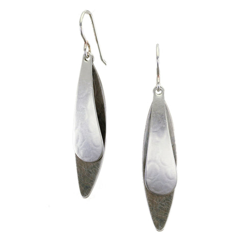 Leaf and Long Teardrop Wire Earring