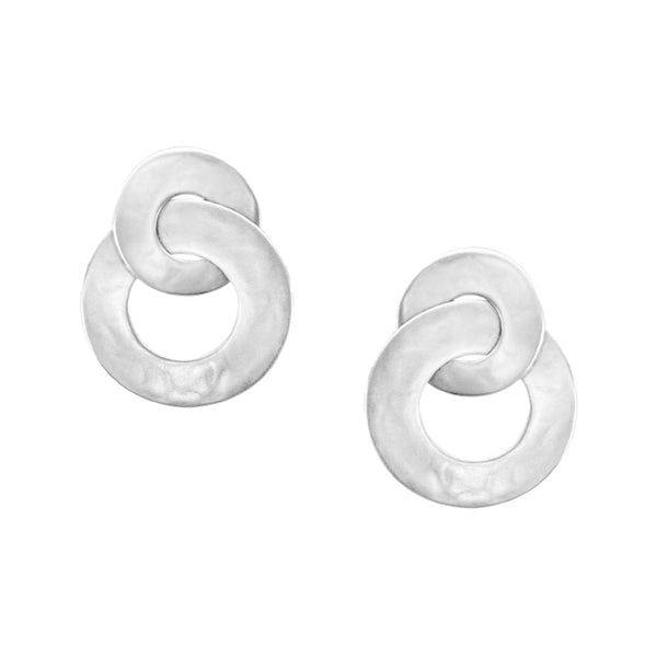 Intertwined Wide Ring Clip or Post Earring