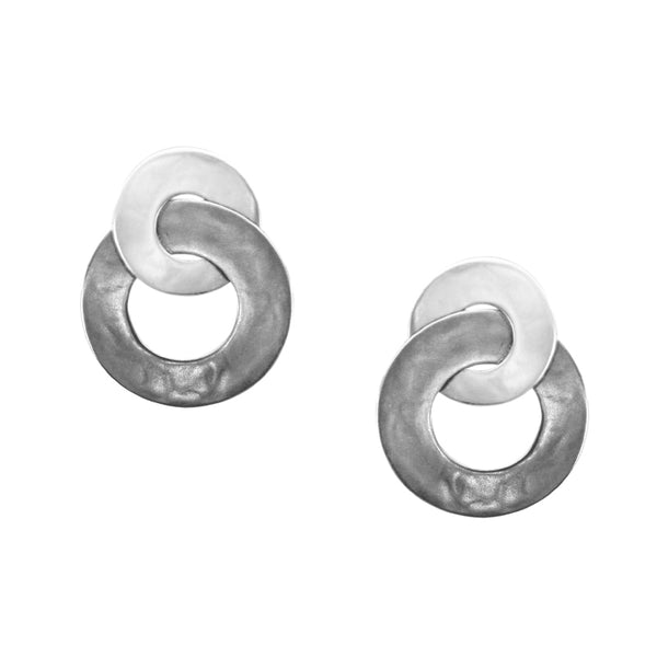 Intertwined Wide Ring Clip or Post Earring