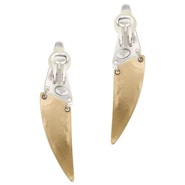 Hinged Swoops Post or Clip Earring