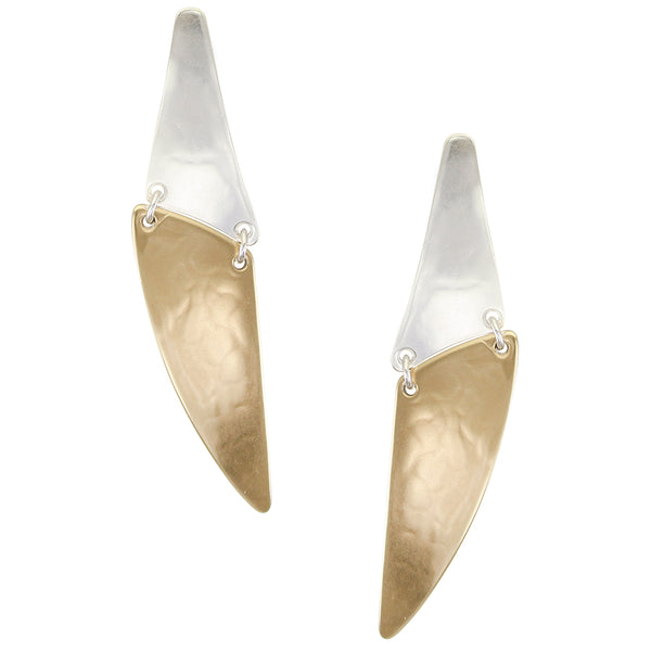 Hinged Swoops Post or Clip Earring