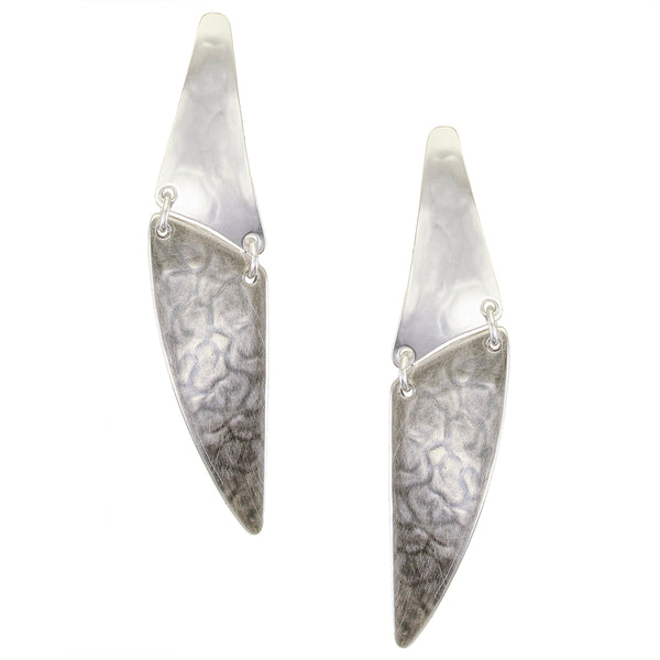 Hinged Swoops Post or Clip Earring