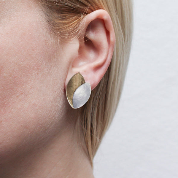 Layered Leaves Clip Earring