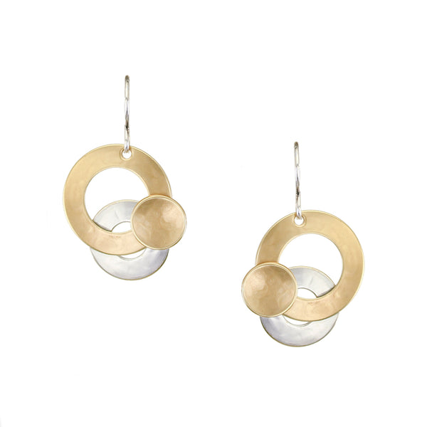 Medium Layered Rings with Dished Disc Wire Earring