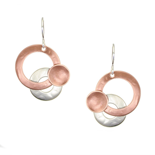 Medium Layered Rings with Dished Disc Wire Earring