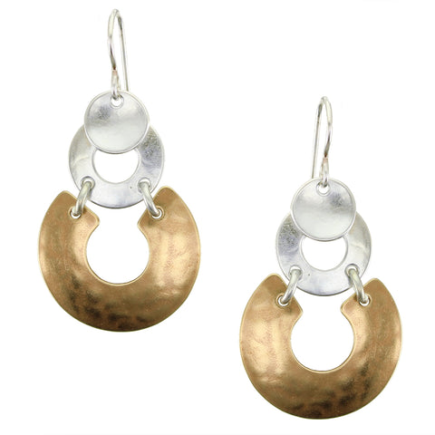 Horseshoe with Small Ring and Dished Disc Wire Earring