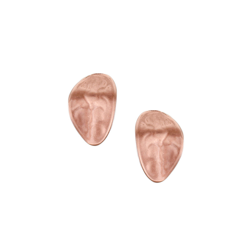 Small Hammered Petal Clip or Post Earring