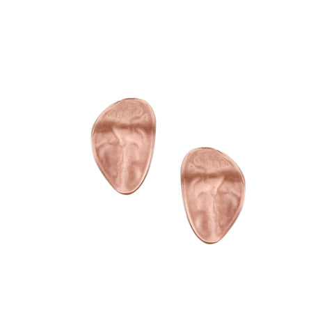 Small Hammered Petal Clip or Post Earring