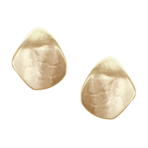 Medium Hammered Petal Clip or Post Earring