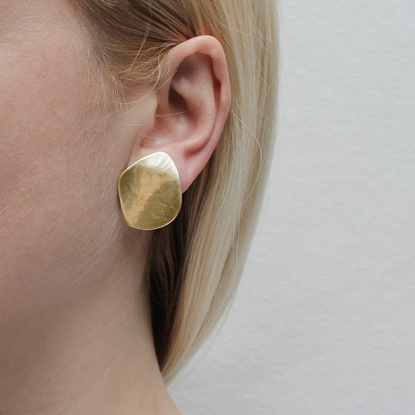 Medium Hammered Petal Clip or Post Earring