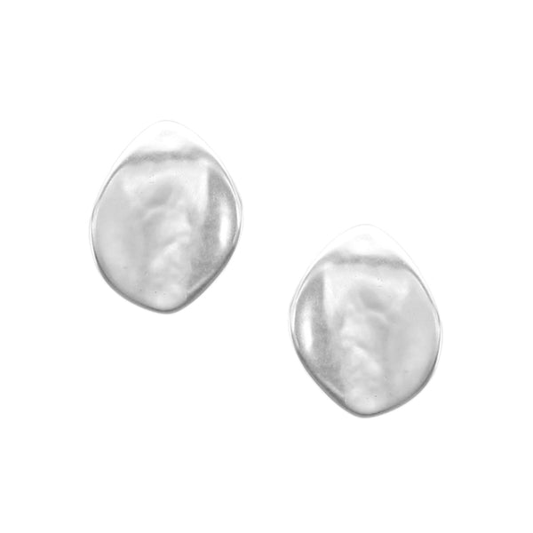 Small Hammered Petal Clip or Post Earring