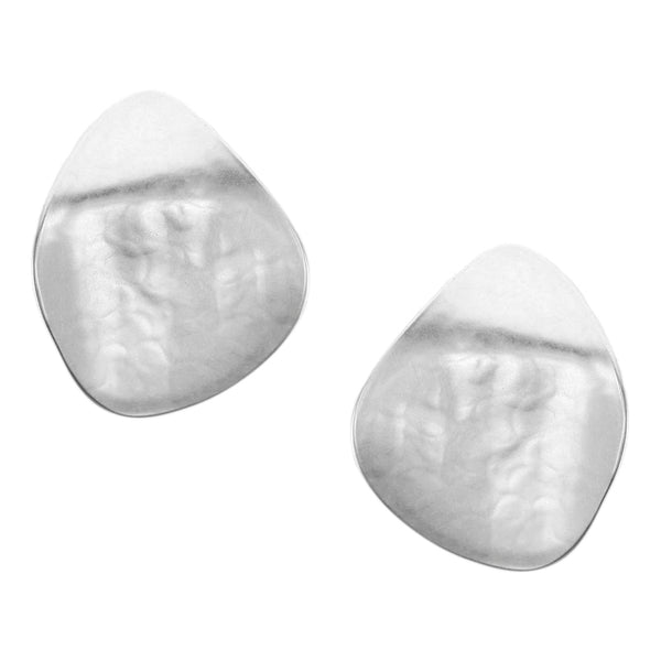 Large Hammered Petal Clip or Post Earring