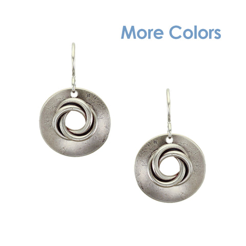 Cutout Disc with Knot Wire Earring