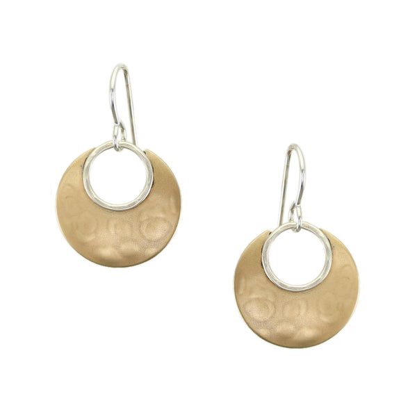 Small Cutout Disc with Hammered Wire Earring