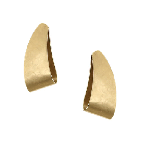 Folded Swoop Post or Clip Earring