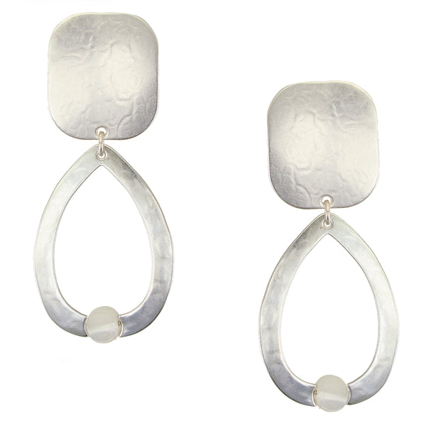 Oval with Teardrop and Mother of Pearl Post or Clip Earring