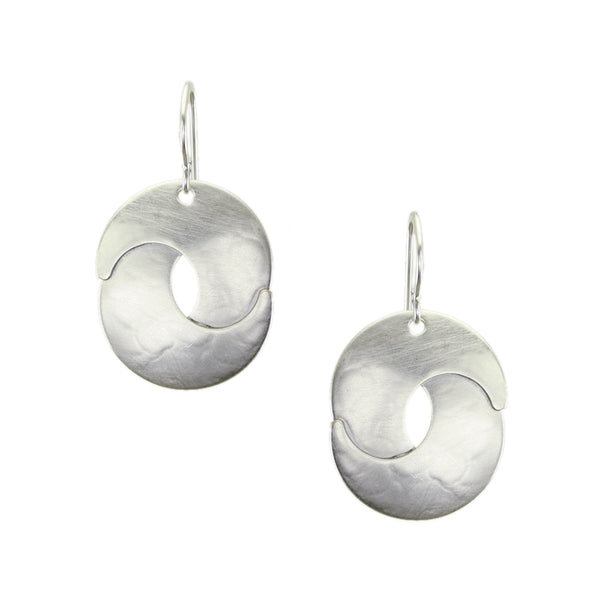 Silver Interlocking Crescents Wire Earring