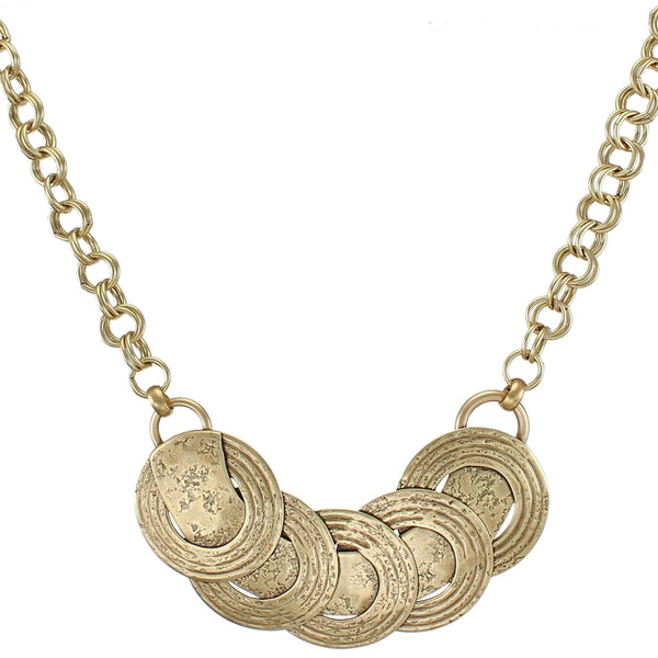 Textured Rings and Swoop Necklace