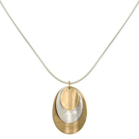 Layered Dished Ovals Necklace