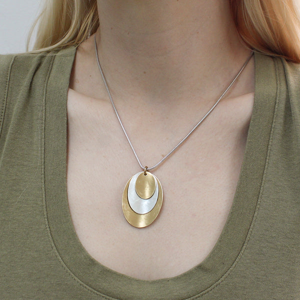 Layered Dished Ovals Necklace