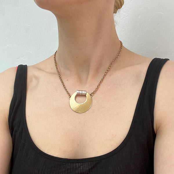 Crescent with Coil Necklace