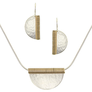 Coil and Semi Circle Matching Set - Necklace and Wire Earrings
