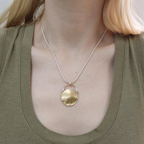 Medium Disc with Ring and Accent Rings Necklace