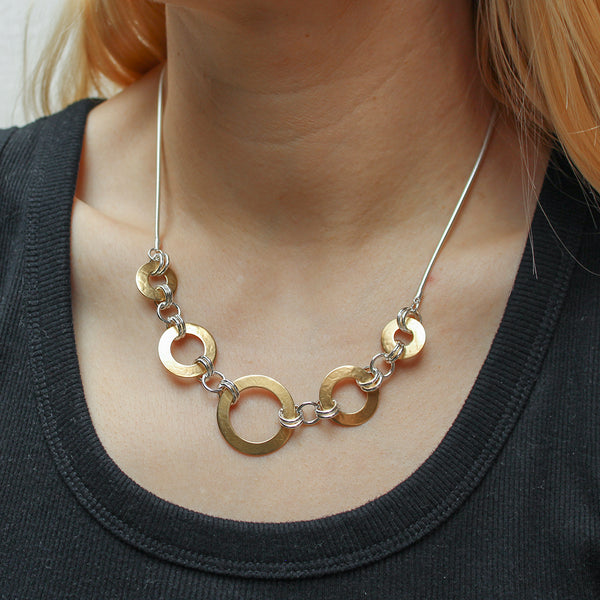 Medium Double Linked Rings Necklace