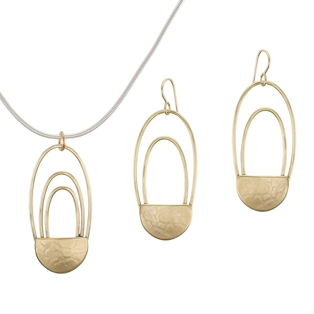 Narrow Basket Matching Set - Necklace and Wire Earrings