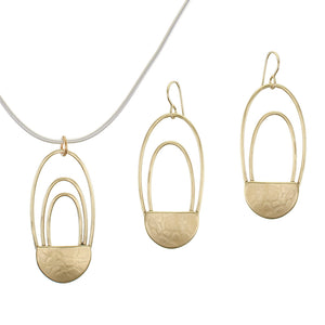 Narrow Basket Matching Set - Necklace and Wire Earrings