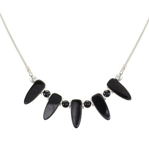 Black Pointed Beads Necklace