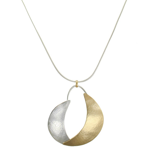 Layered Crescents Long Necklace