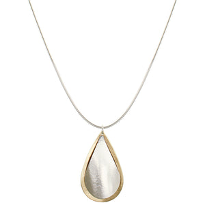 Dished and Curved Layered Teardrop Long Necklace