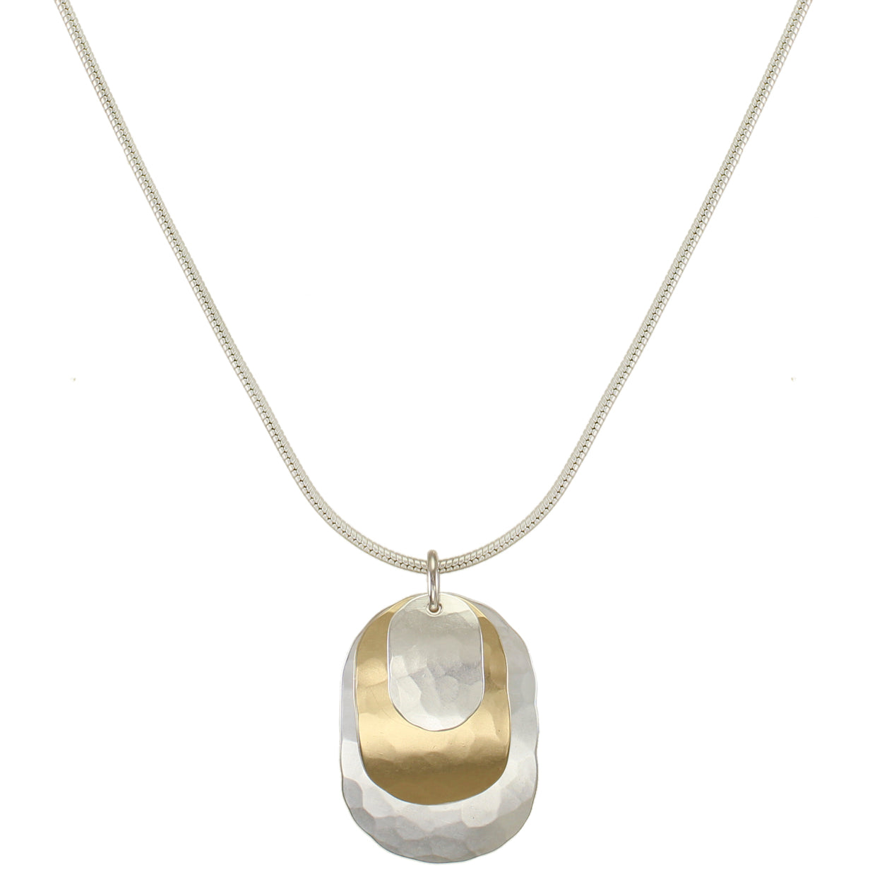 Layered Faceted Ovals Necklace