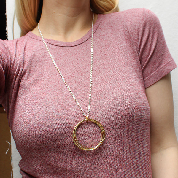 Large Ring Bunch Long Necklace